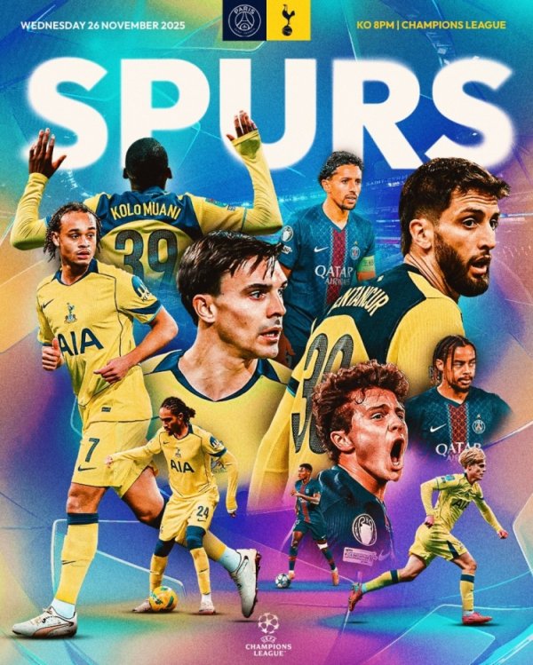 Paris releases poster for match against Tottenham: Marquinhos, Vitinha, Emery appear